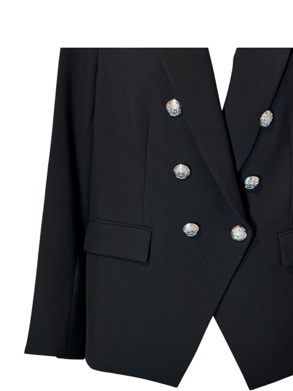 Veronica Beard Miller Dickey Jacket Women’s Size 14 Black Blazer Silver Buttons - Picture 6 of 14